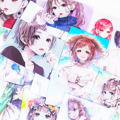 17pcs/pack Japanese Comics girls Label Stickers Pack ed Kawaii Planner Scrapbooking Stationery Stickers Office Decoration