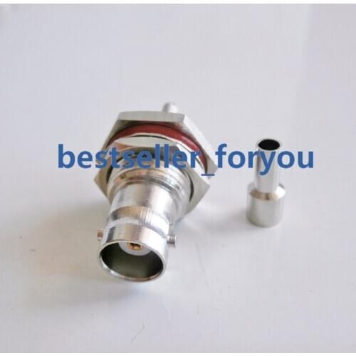 1X Connector BNC Female Nut Bulkhead Crimp Window RG174 RG316 LMR100 Cable RF Connector