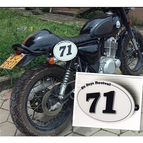2PCS Table NUMBER PLATE For MOTO CAFE RACER Tracker Scrambler