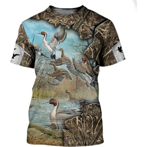 2021 Brand Duck Hunting Werewolf 3D Printing Summer Mans T-shirt Harajuku Short Sleeve Casual Oversized t-shirt