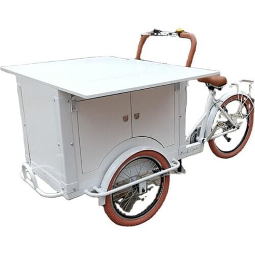 350w Electric Foldable Bike Adult Pedal Bicycle Folding Food Kiosk Vending for Snacks Fruits Cargo Tricycle for Sale