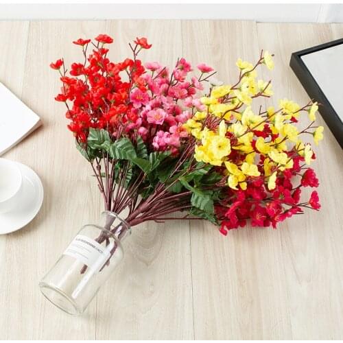 40cm 9 branch Artificial Long plum Bossom Silk Flower Branch for Living Room Decoration