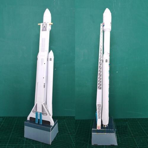 42cm 1:160 SpaceX Heavy-duty Rocket 3D Paper Building Model Puzzle Student Hand Class DIY Space Papermodel Origami Toy