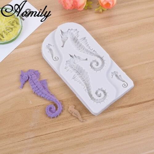 Aomily 3D Seahorse Silicone Cake Molds Fondant Chocolate Mousse Jelly Candy Bakeware Mold DIY Pastry Soap Mould Baking Tool