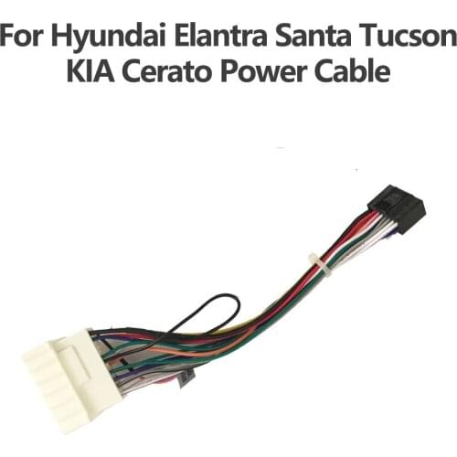 For Hyundai Elantra Santa Tucson KIA Cerato harness car dvd player GPS Car Radio ISO Plug Power Adapter Wiring Harness 2din