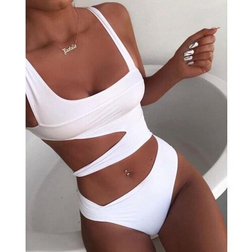Bandage Bathing Suit One Piece Swimsuit Women Cut Out Monokini Multiple Colors Swimwear Sexy Hollow Out Push Up Bathsuit 2021