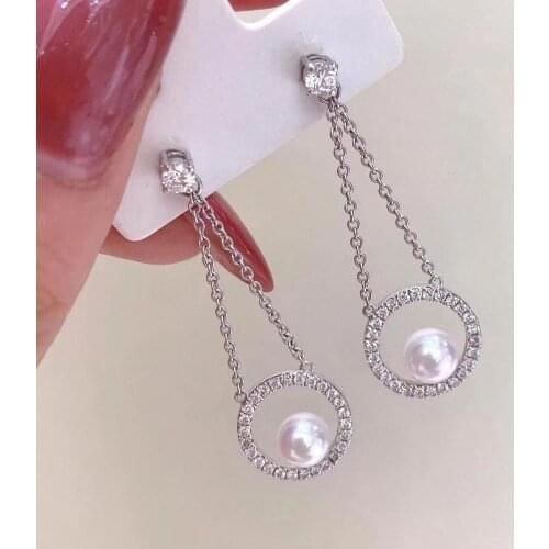 DIY Mounts 925 Sterling Silver Earrings Findings Settings Base Mountings Parts for Coral Pearls Agate Crystal Stones Jade