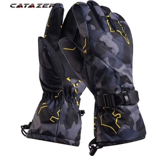 Men Women Thermal Ski Gloves Camouflage Snowboarding Gloves Snowmobile Motorcycle Riding Windproof Waterproof Gloves Snow Gloves