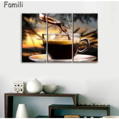 Oil Paiting Printed Painting Picture coffee bean Canvas Wall Canvas Painting Unframed for Living Room HD Print Modern 3Pcs/set