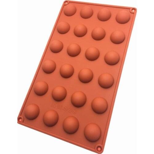 24 Holes Round Shape Cake Mold Brown Half Ball Sphere Silicone Mold For Chocolate Dessert Molds DIY Decorating Cake