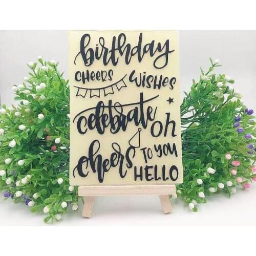 HOT plastic Birthday bunting template craft card making paper card album wedding decoration scrapbooking embossing folder