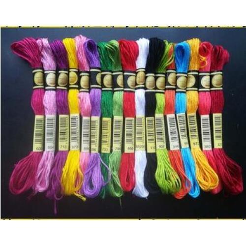 Oneroom Multi color DMC223-336 10Pcs/lot 8m Length Thread Cross Stitch Cotton Sewing Skeins Embroidery Thread Floss Kit
