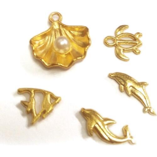 Mixed 10pieces Planet Star Moon Jewlery Making Findings Frame Pendant Gold Charm Bezel Setting Cabochon Setting UV Resin Charm