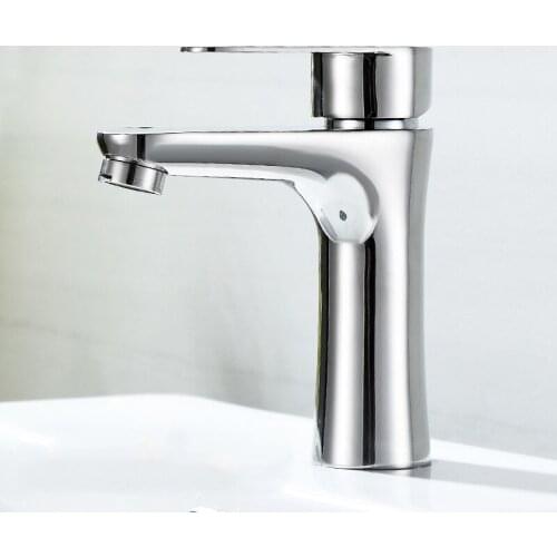 Basin Faucet Stainless Steel Bathroom Sink Vanity Tap Single Handle Deck Mounted Cold and Hot Water Mixer Tap Wash Basin Faucet