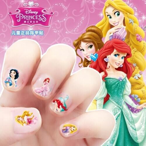 Disney Girl Nail Stickers Children Cartoon Princess Nail Stickers Mermaid Princess Nail Stickers