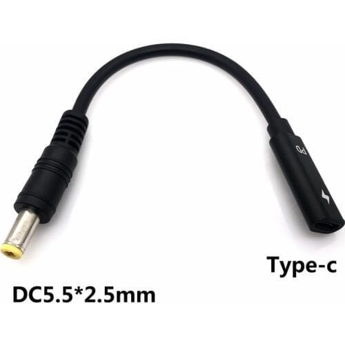 15cm USB 3.1 USB-C Type-C bus to 5.5*2.5mm DC power supply plug converter bus with PD simulation trigger
