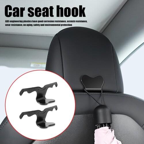 Back Hook Car Headrest Hook with Phone Holder Seat Back Hanger for Bag Handbag Purse Grocery Cloth Clips for Tesla Model 3/Y/X/S