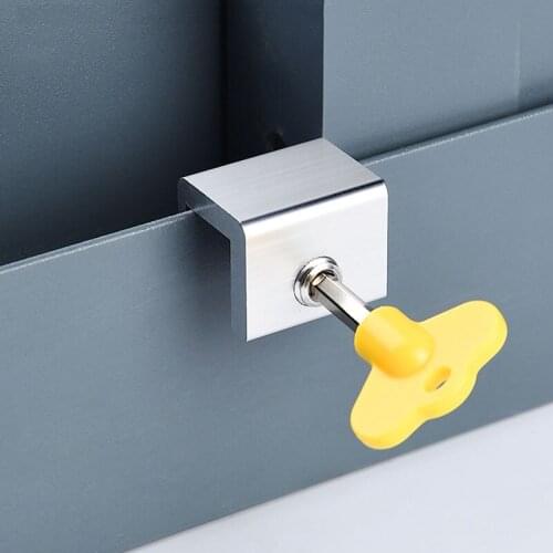 Security Anti-theft Key Lock Aluminum Alloy Window Sliding Doors Restrictor Door Household Hardware For Baby Kids Safety