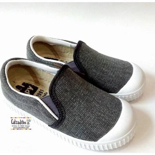 Zapys closed canvas sneakers in gray marengo sleep on with toe post