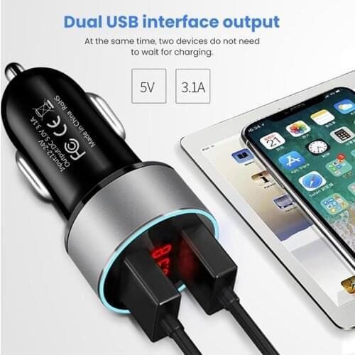 3.1A LED display USB mobile phone charger car charger for Subaru Forester Outback Legacy Impreza XV BRZ