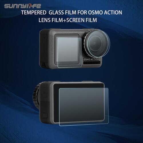 Lens & Screen Protective Film Tempered Glass Film for DJI OSMO Action Camera