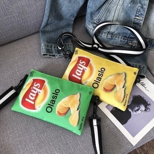 Newhotstacy Bag 081020 ladys canvas bag ladies personality chips printing single shoulder oblique satchel spray bag