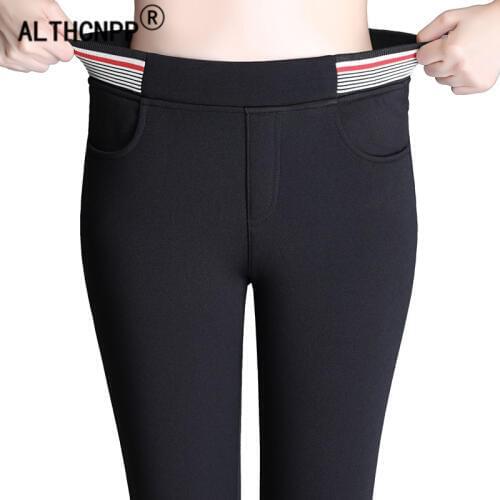 Women Winter Pants Warm Thicken Cashmere Leggings Pants Women Elastic High Waist Pencil Pants Women Trousers Pantalon Noir Femme