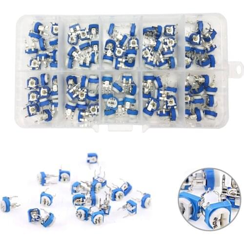 10values *10pcs RM065 Vertical Adjustable Resistor Kit In Box 500 ohm-1M ohm 065 Multiturn Trimmer Potentiometer Set