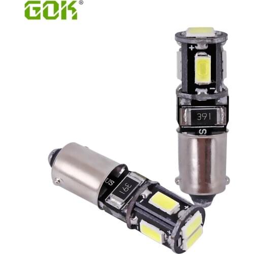 10pcs/lot Free shipping Car Auto LED BA9S led canbus 194 W5W Canbus ba9s 6smd 5630 5730 LED Light Bulb No error ba9s t4w light