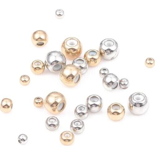 10pcs/lot Big Hole Copper Stopper Silicon Beads Adjustment Spacer Charm Beads For European Screw Off End Bracelet Jewelry Making