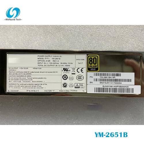 100% working power supply for YM-2651B 100-240V MAX 650W