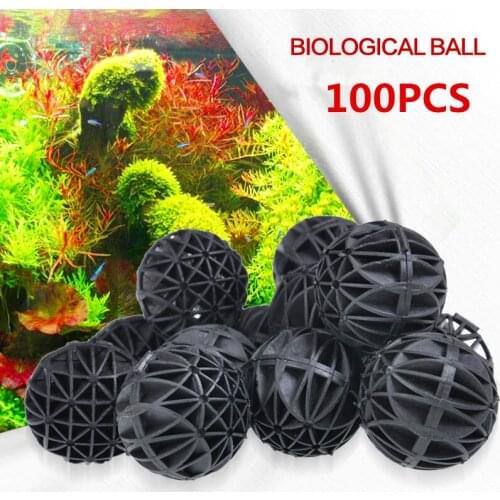 100pcs Aquarium Biochemical Filter Balls Filter Bio Ball with Sponge Cotton Fish Tank Accessories for Water Filteration