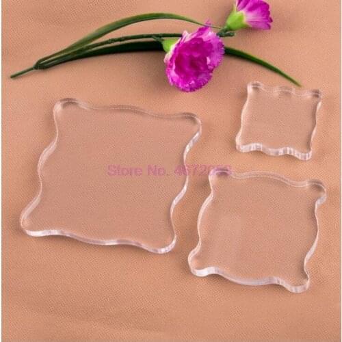 100pcs/lot Clear Acrylic block for Transparent Stamp Acrylic Pad DIY scrapbooking Decoration Tools Stationery set