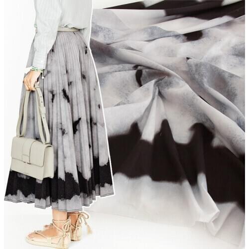 140 * 100CM 2020 New Spring and Summer Brand Haute Couture Ink -Dye 100% Cotton Skirt Clothing Dress Fabric