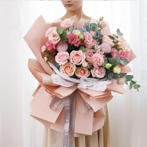 20 Sheets Candy Color Waterproof Three-dimensional Embossed Paper 60*60CM Flower Gift Wrapping Paper Bouquet Packaging Materials