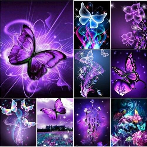 5D DIY Diamond Painting Mosaic Butterfly Full Square/Round Cross Stitch Kits Animals Diamond Embroidery Gift Home Decoration