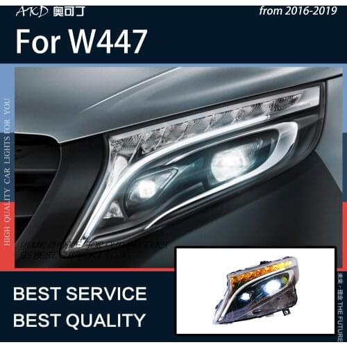 AKD Car Styling for Benz Vito W447 2015-2019 LED Headlight Light Lamps DRL High Beam Low Beam Hid Bi Xenon Auto Accessories
