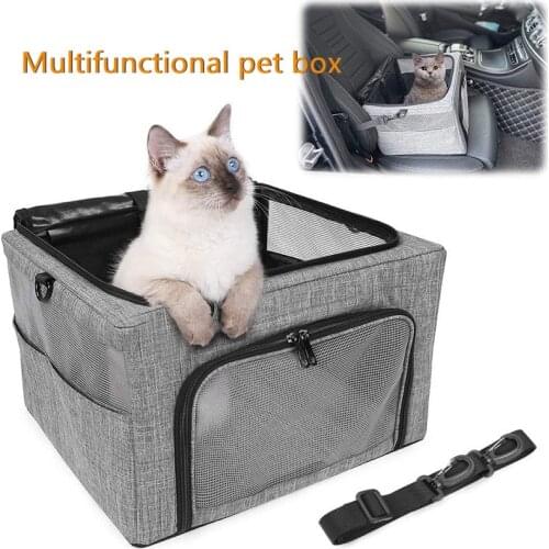 Benepaw Waterproof Small Dog Carrier Breathable Metal Frame Pet Car Seat Safe Belt Collapsible Puppy Shoulder Carrying Bag