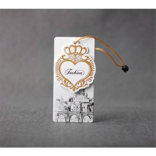 Free shipping customized high quality 600gsm paper offsetting printing tags, high-grade special-shape labels tags