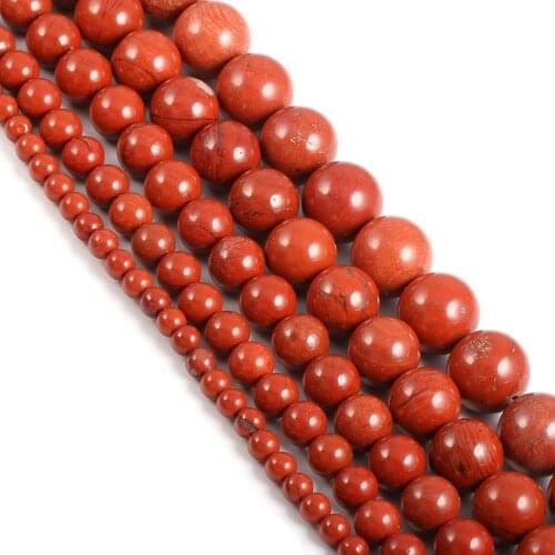 Natural Stone Beads Round Shape vermilion Loose Spacer Exquisite Beaded for Jewelry Making DIY Bracelet Necklace Accessories