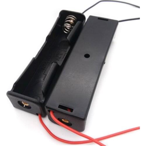 20Pcs 18650 Button Top Single Battery Holder Case with Wire Leads Rechargeable Li-ion Storage Box Wholesale Drop Ship