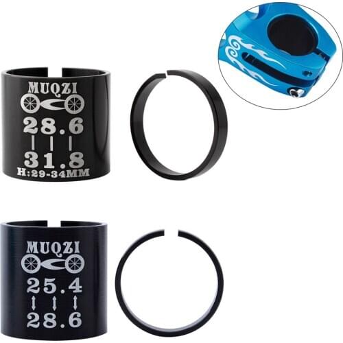 Mountain Bike Gasket 25.4 To 28.6mm 28.6 To 31.8mm Aluminum Alloy Reducer Bicycle Stem Reducing Sleeve Conversion Sleeve Bike Fr