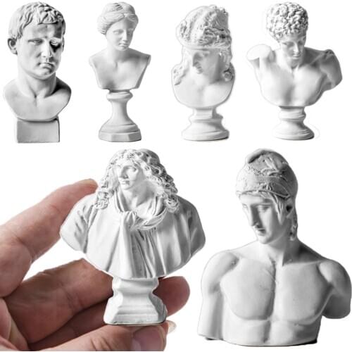 Greek Mythology Figurines Gypsum Portraits Bust Mini Gypsum Statue Drawing Practice Crafts Plaster Sculpture Nordic Home Decor