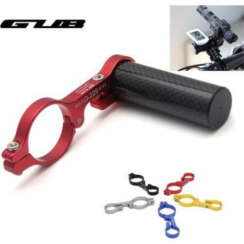 GUB 229 Carbon Fiber Bike Bicycle HandleBar Extender Mount Lamp Bracket CNC Lightweight MTB Flashlight Extension Holder