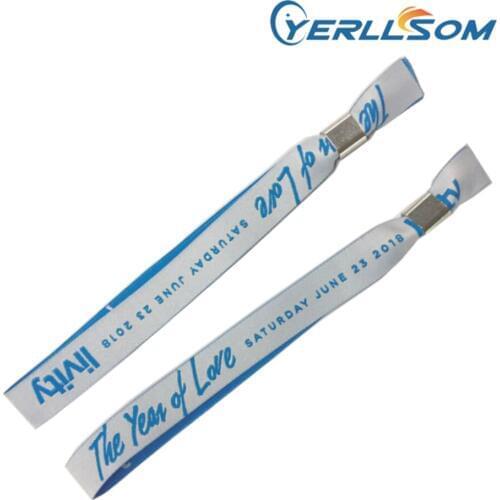 YERLLSOM 1400PCS/lot Customized Personalized custom fabric wristbands with woven logo for events F0504031