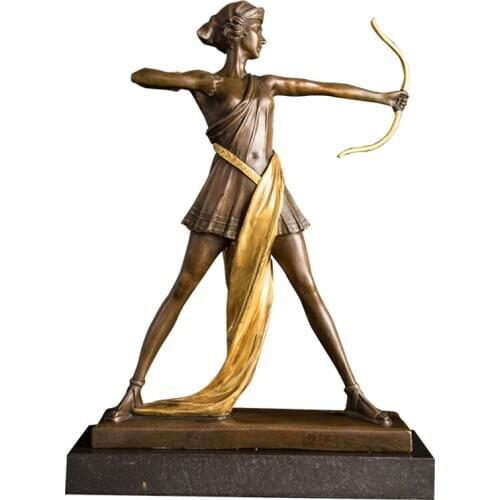 Ivorique DS-003B Home Decor Statue Sculpture Bronze goddess Bronze Figurine Vintage Art Home Decoration Accessories