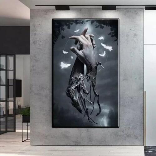 Modern Art Wall Injured Withered Finger Canvas Painting Poster Living Room Home Furnishing Painting Wall Decoration Cuadros