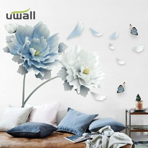 Creative Self-Adhesive 3D Flower Wall Stickers Home Bedroom Background Wall Decor Living Room Decor Stickers Room Decoration
