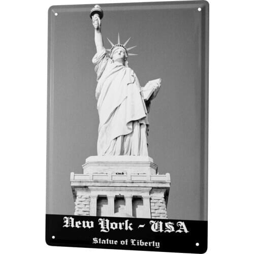 LEotiE SINCE 2004 Tin Sign Metal Plate Decorative Sign Home Decor Plaques Dave Butcher Black Photo USA New York StatueofLiberty