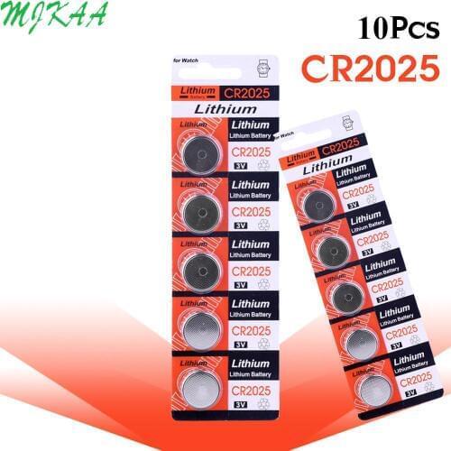 10pcs/pack CR2025 3V Lithium Coin Cells Button Battery BR2025 DL2025 KCR2025 2025 L12 EE6226